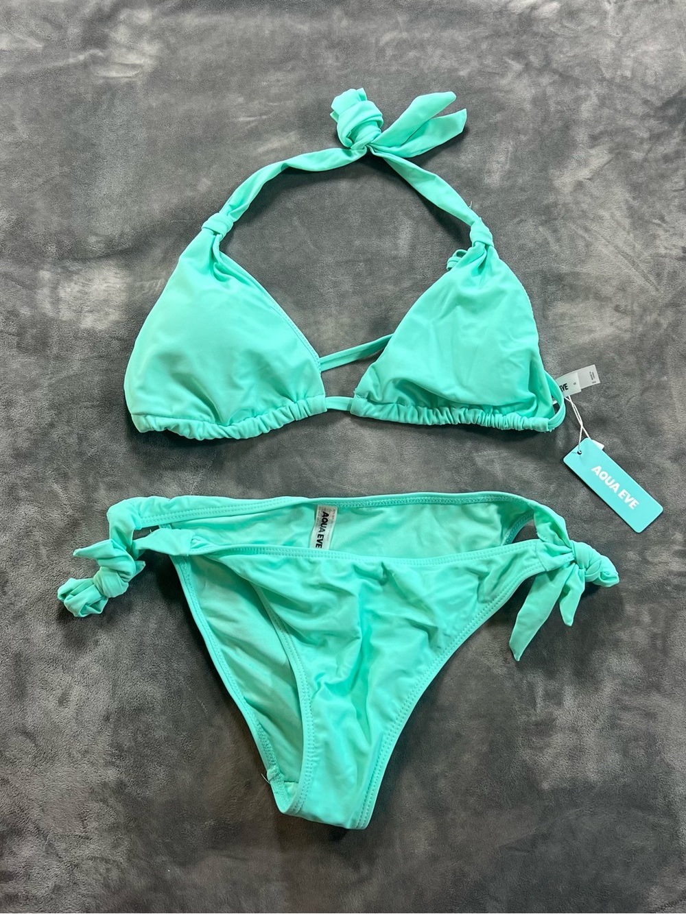 Aqua Eve Women's Mint Green Tie-Side Bikini